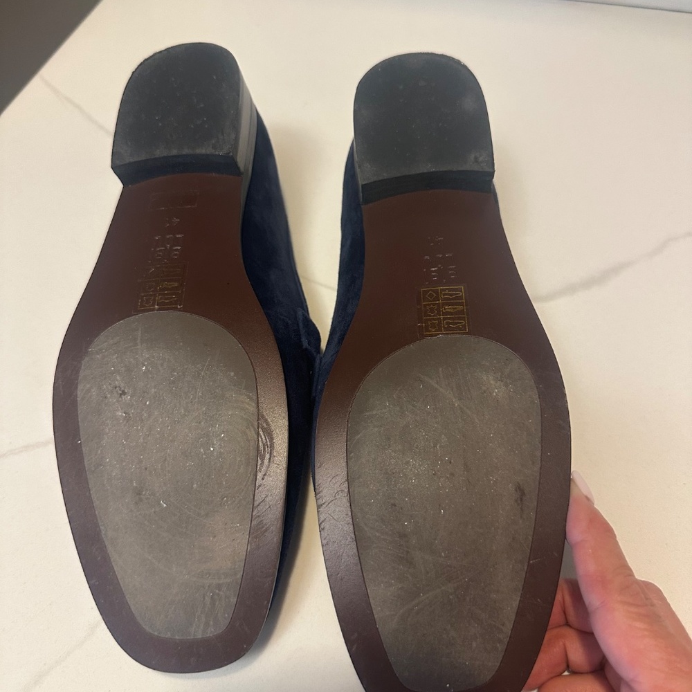 Bibi Lou Navy Suede Horsebit Loafers - Women's Flats - Picture 8 of 8